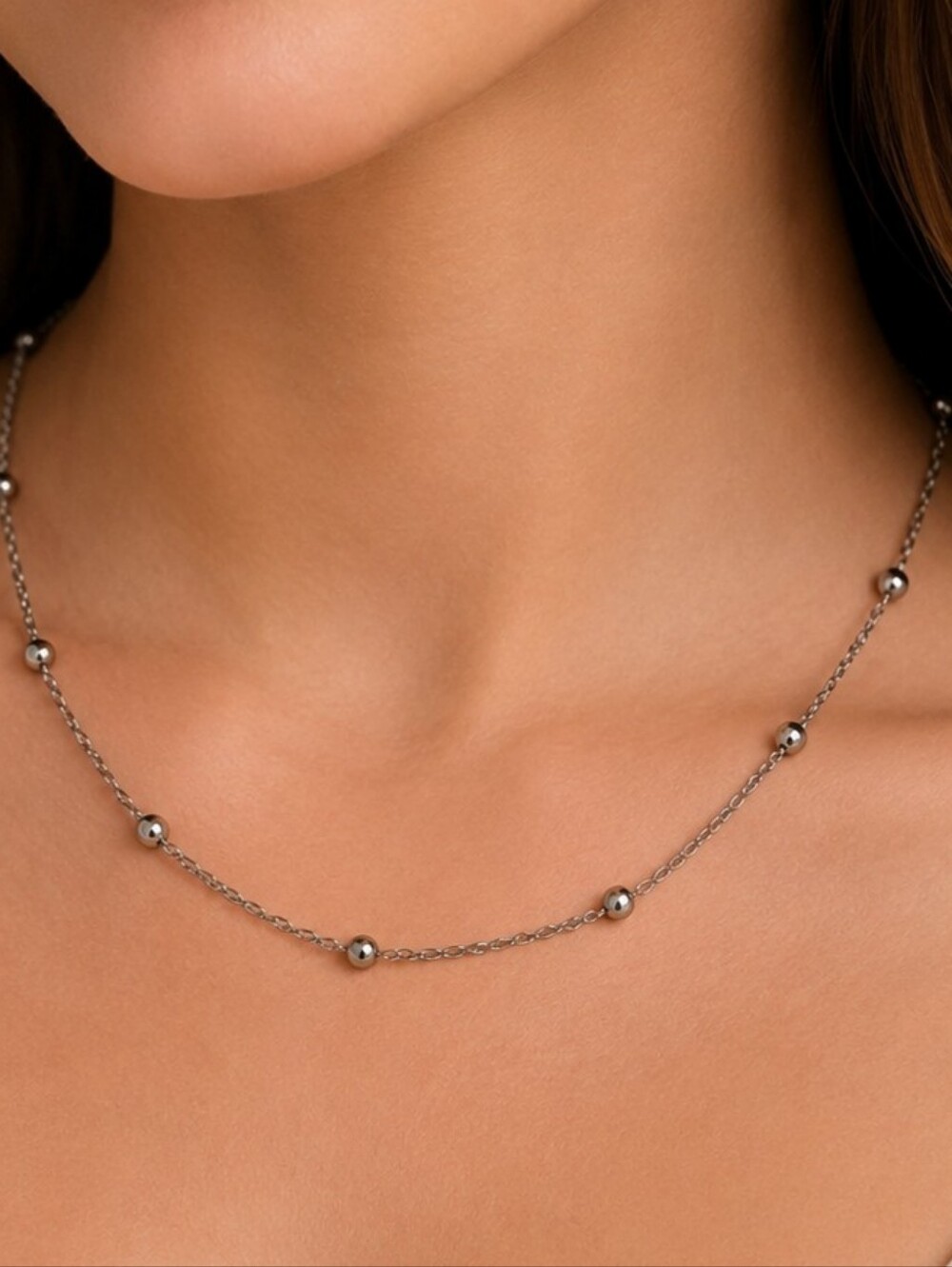 Beaded Station SBall 18" Curb Link Chain